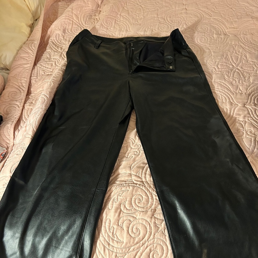 Gap Imitation leather pants wide leg